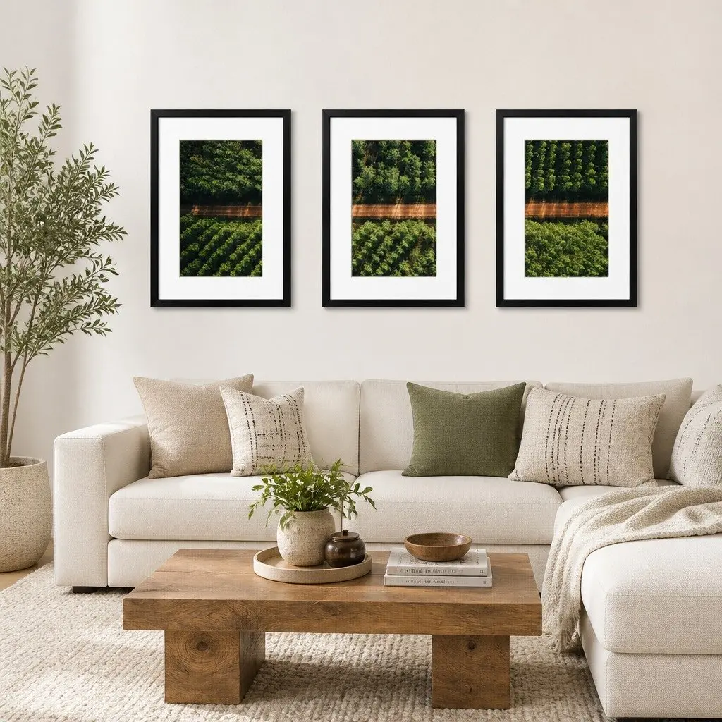 3 Piece Photo Frame Set Black A3 Polymer Rectangle Display
