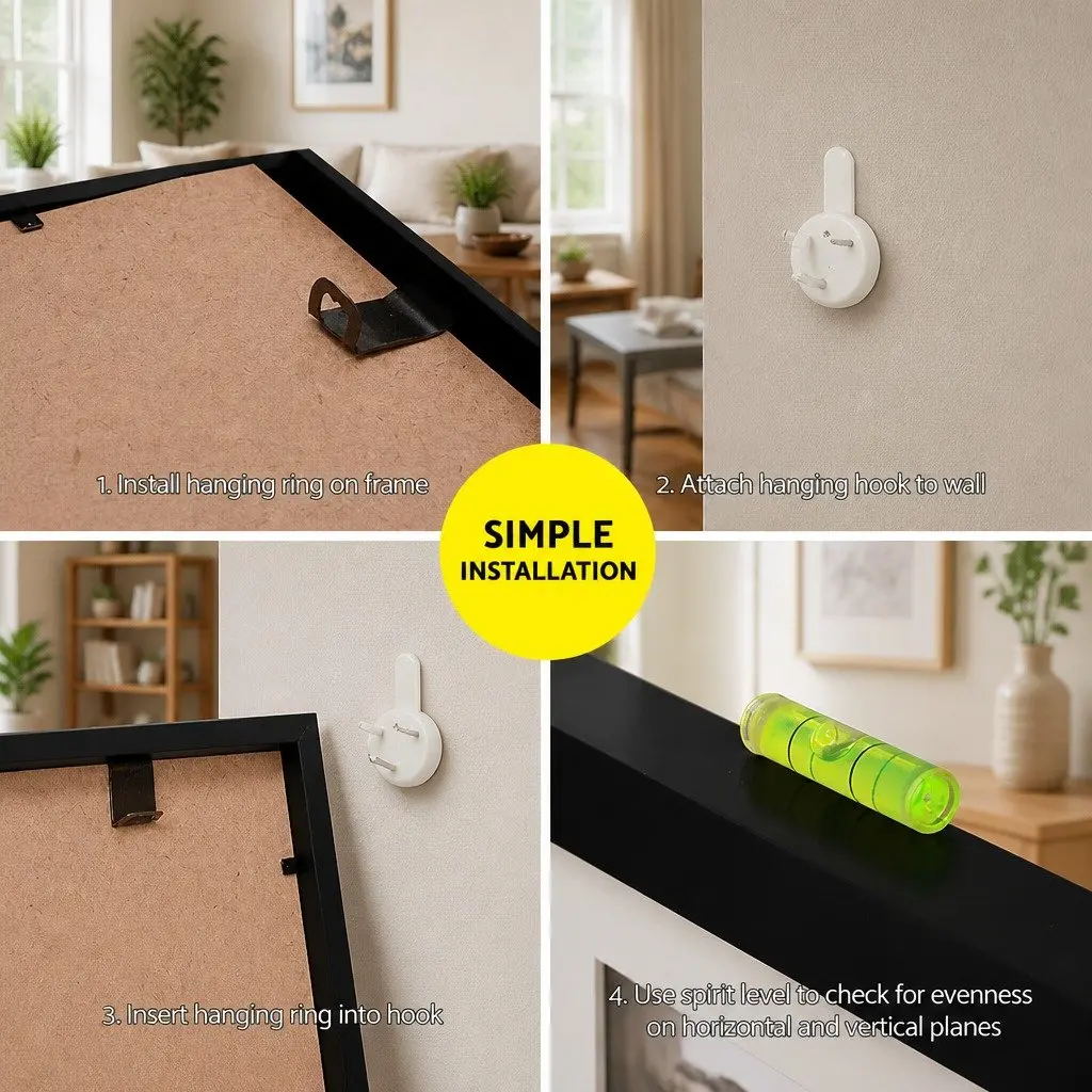 3 Piece Photo Frame Set Black A3 Polymer Rectangle Display