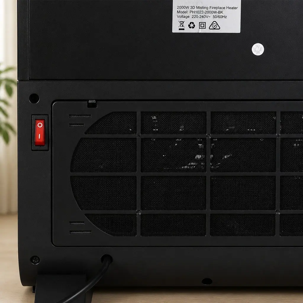 Portable Space Heater Humidifier Black 2000W Ceramic Instant Heat Adjustable Speeds Remote Control