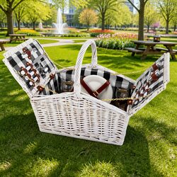 Concise 2 Person Picnic Basket with Essential Accessories