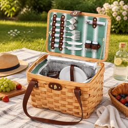 Compact 2 Person Picnic Basket with Accessories