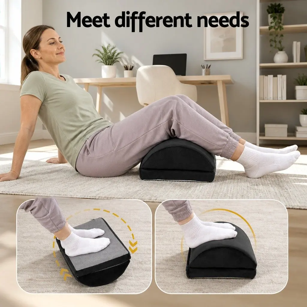 Memory Foam Footrest Cushion Black Adjustable Ergonomic Support