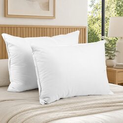 Goose Feather Down Pillows Twin Pack for Restful Sleep