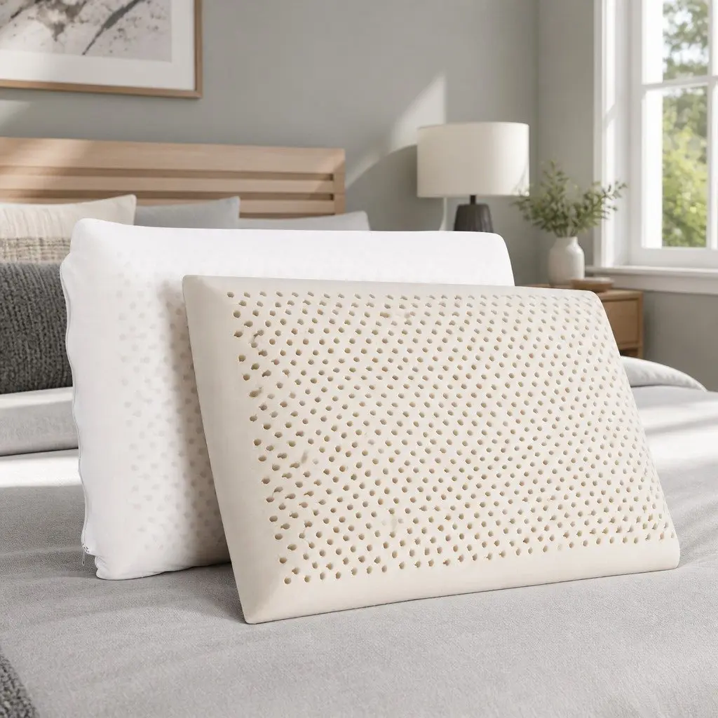 Latex Pillow White Twin Pack Natural Support Comfort Sleep