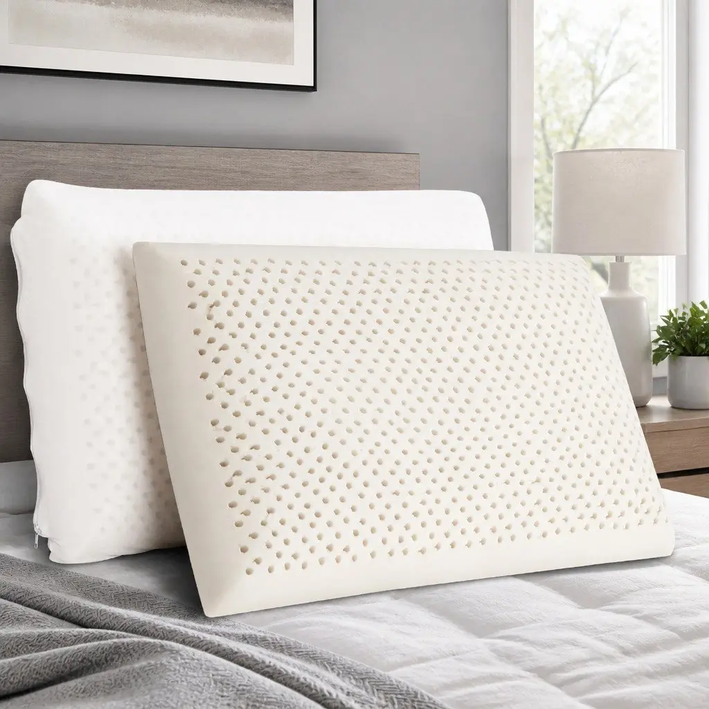 Latex Pillow White Twin Pack Natural Support Comfort Sleep