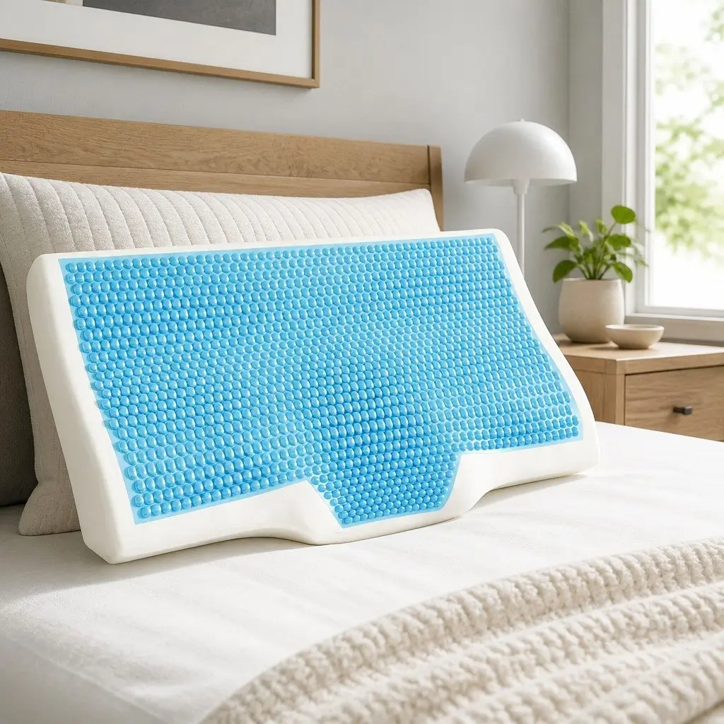 Cervical Memory Foam Pillow Contour Neck Support Cool Gel Butterfly Design Dual