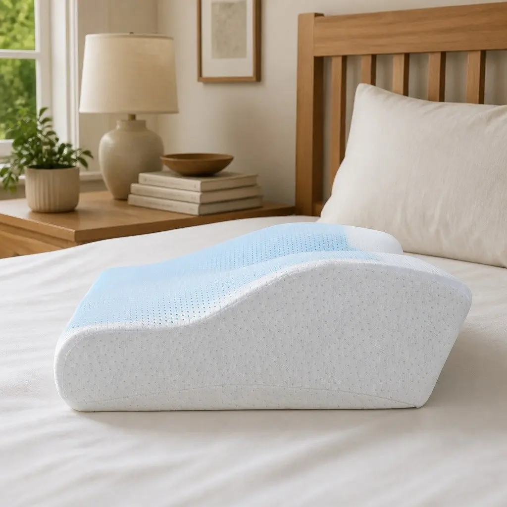 Cervical Memory Foam Pillow Contour Neck Support Cool Gel Butterfly Design Dual