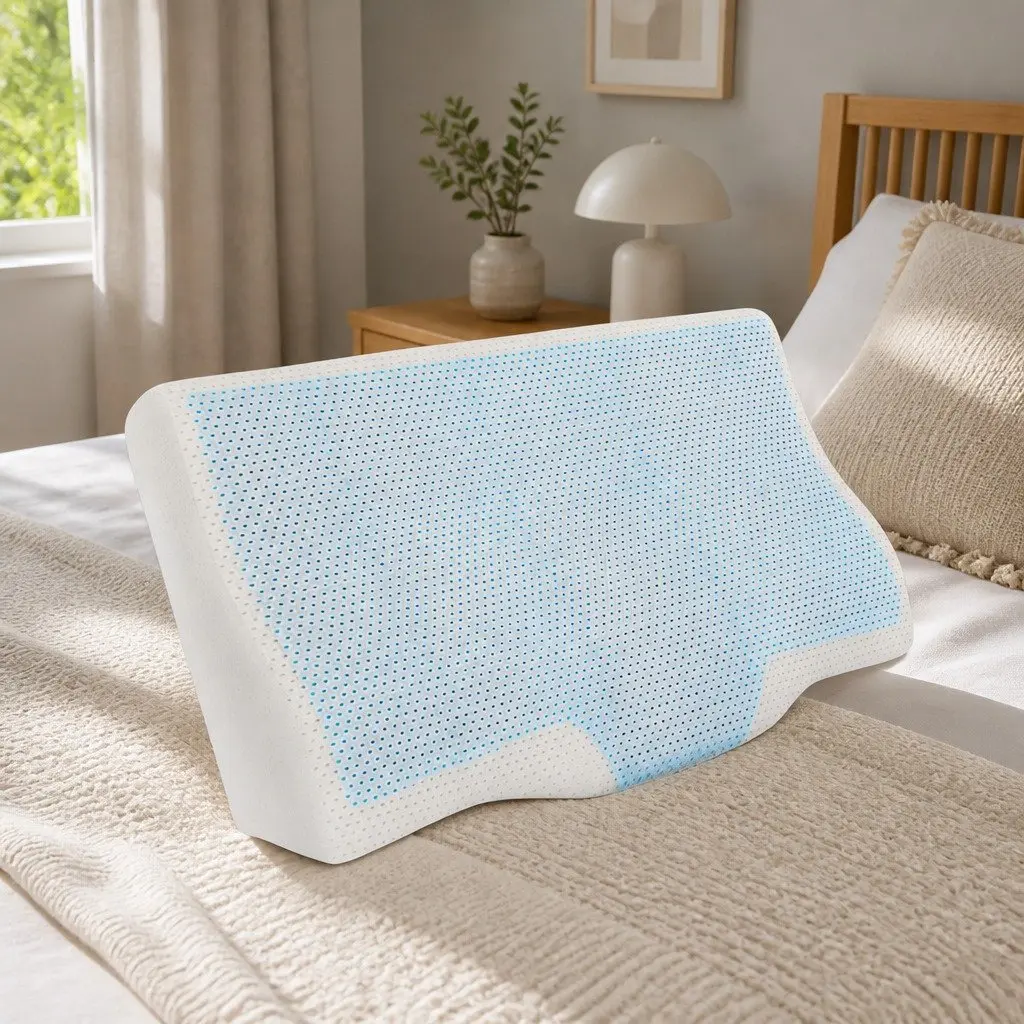 Cervical Memory Foam Pillow Contour Neck Support Cool Gel Butterfly Design Dual