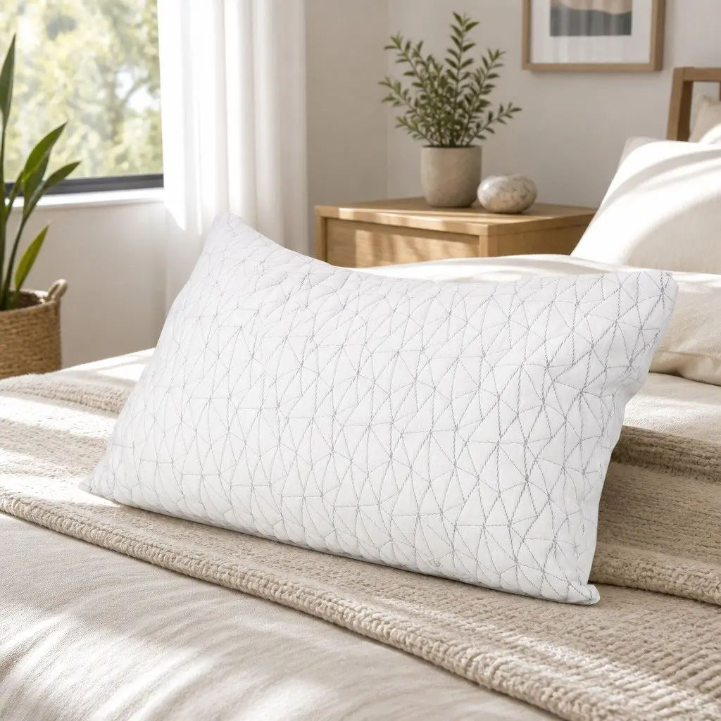 Memory Foam Pillow White Standard Size Gel-Infused Twin Pack Sleep Support
