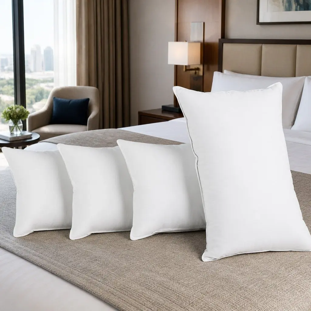 Bed Pillow Set 4 Pack White Standard 48x73cm Firm Medium Pillows