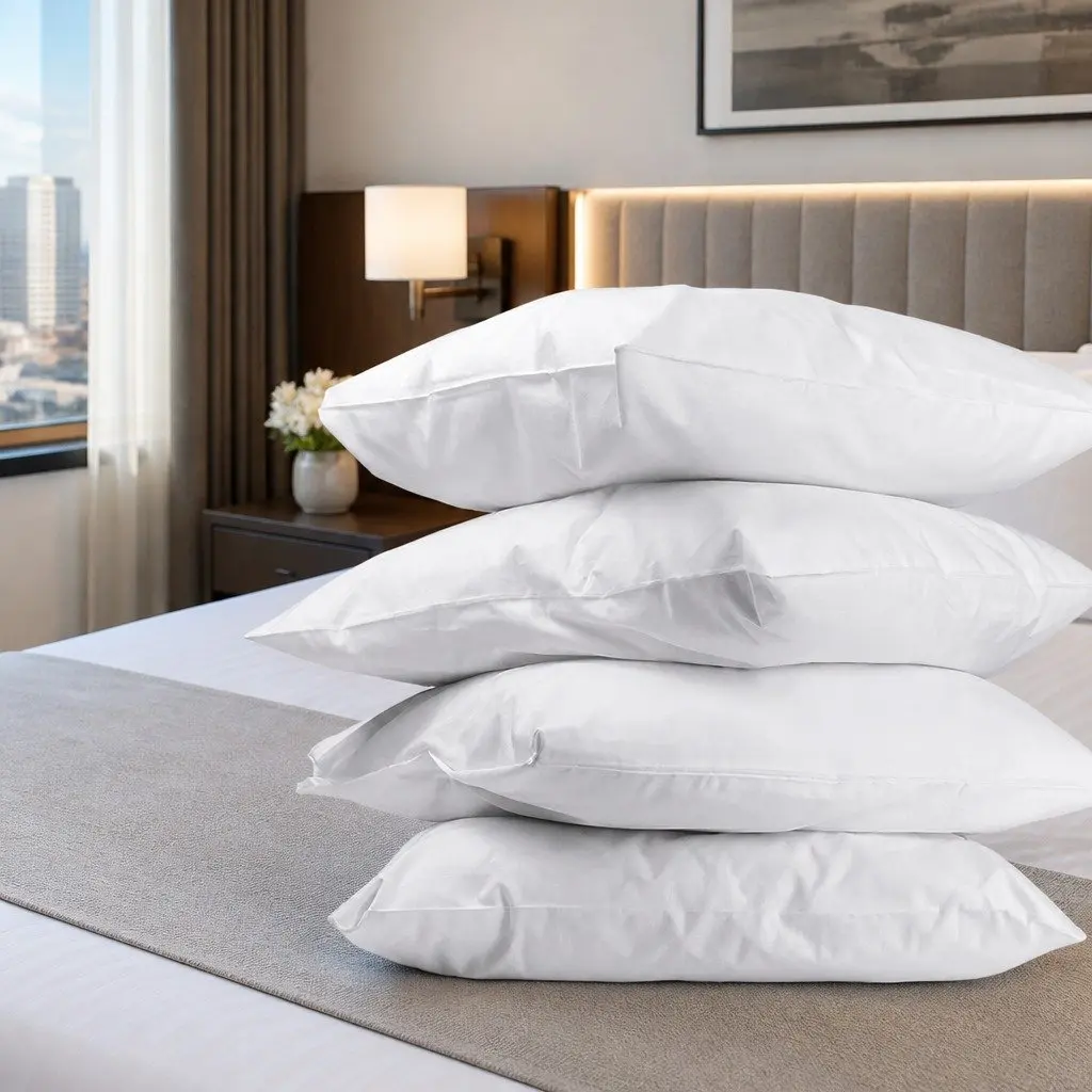 Bed Pillow Set 4 Pack White Standard 48x73cm Firm Medium Pillows