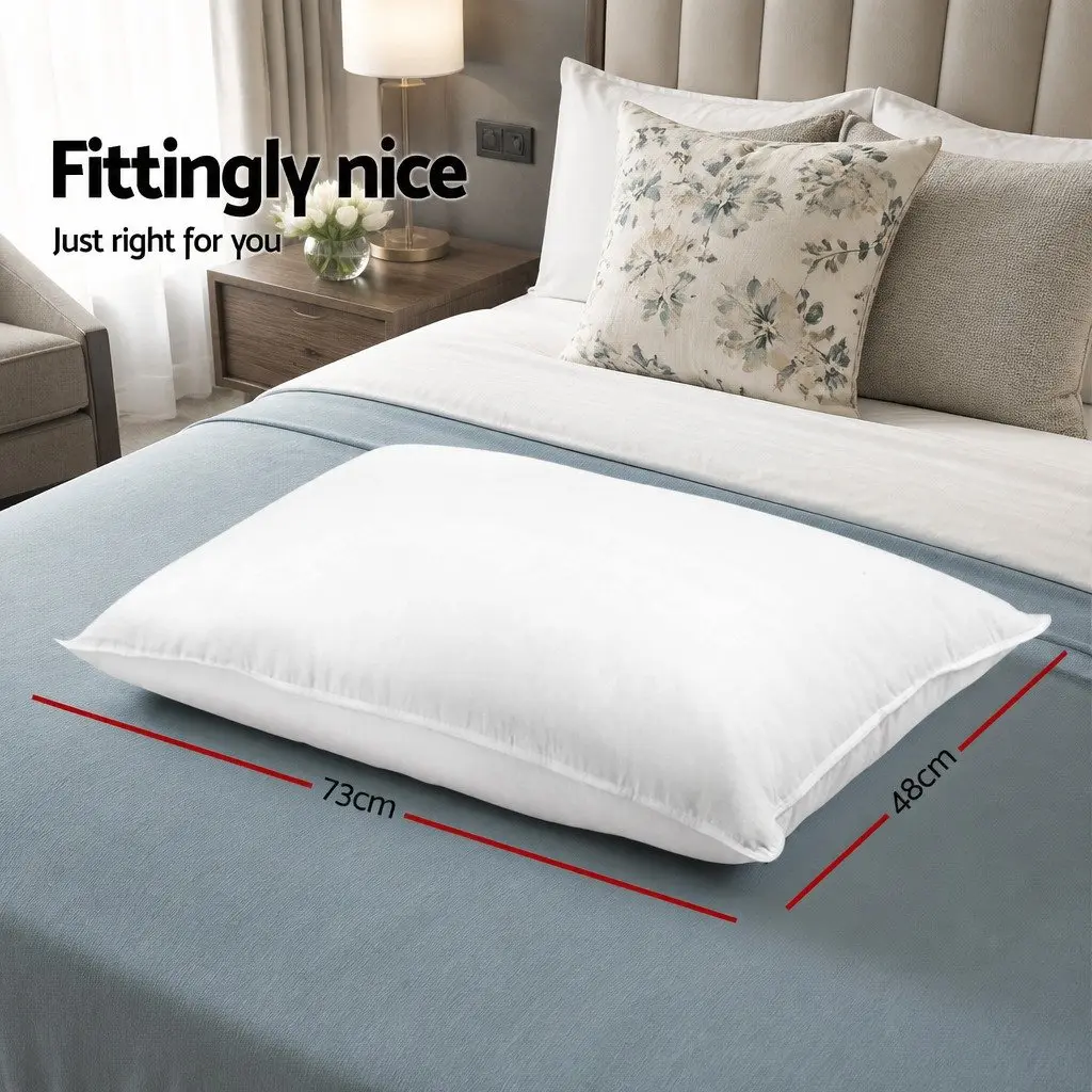 Bed Pillow Set 4 Pack White Standard 48x73cm Firm Medium Pillows