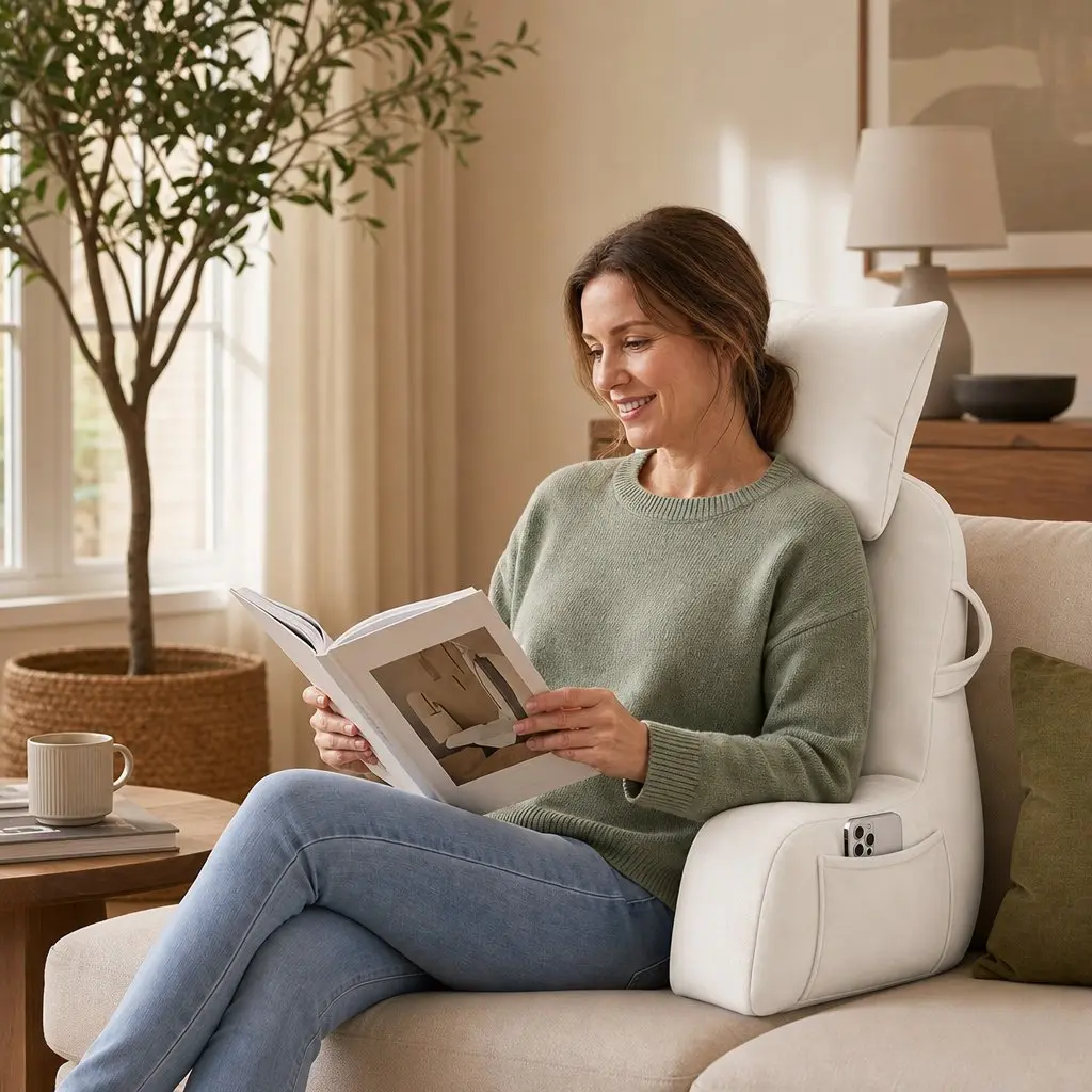 Reading Pillow with Detachable Neck Roll
