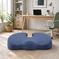 Memory Foam Seat Cushion Ergonomic Chair Pad Back Pain Relief Support Blue