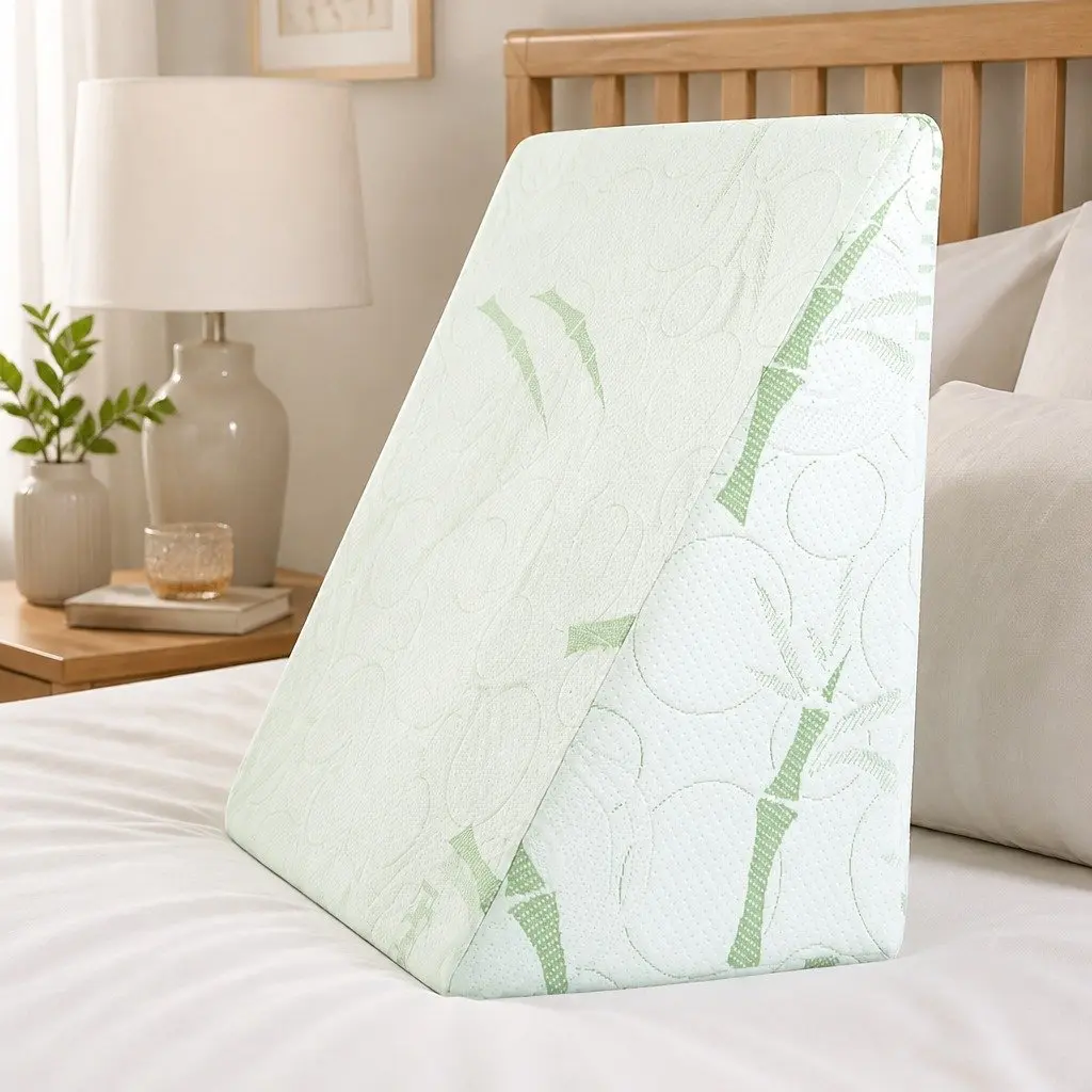 Wedge Pillow Bed Cushion Back Support Cool Gel Memory Foam Bamboo Cover