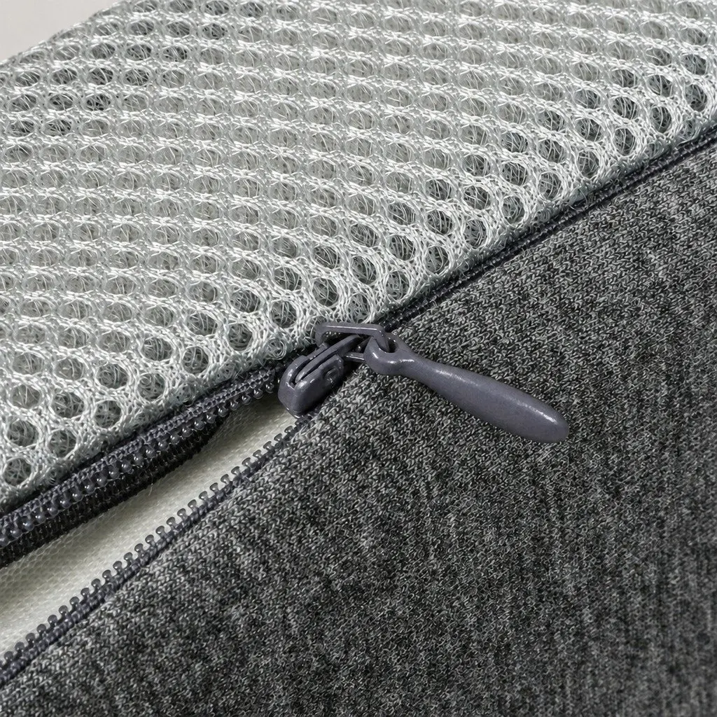 Memory Foam Pillow Neck Support Ergonomic Design Breathable Pillowcase Grey