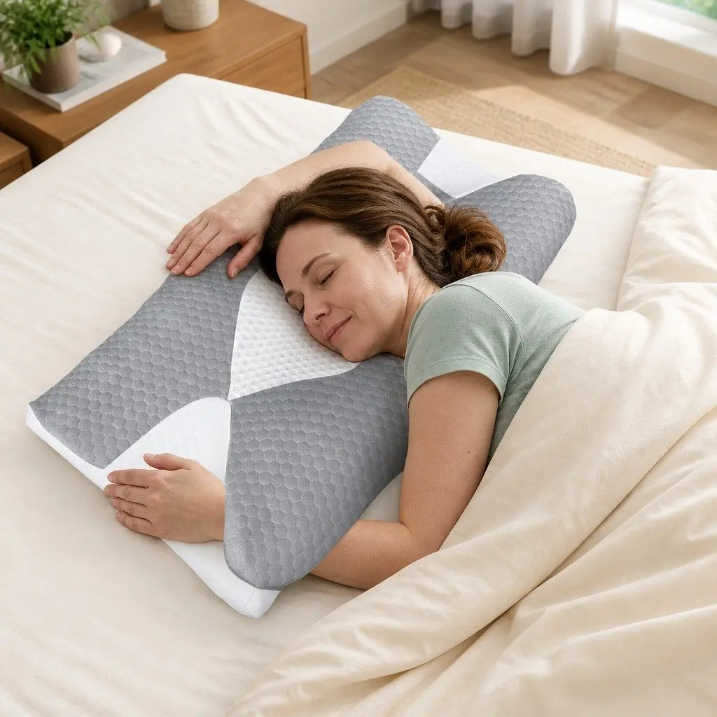 Cervical Memory Foam Neck Pillow Cooling Gel Support Contour Sleep Orthopedic