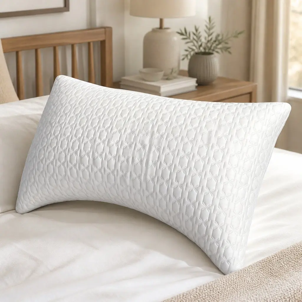 Memory Foam Pillow White Adjustable Loft Cervical Neck Pain Relief Cooling Side Sleeper
