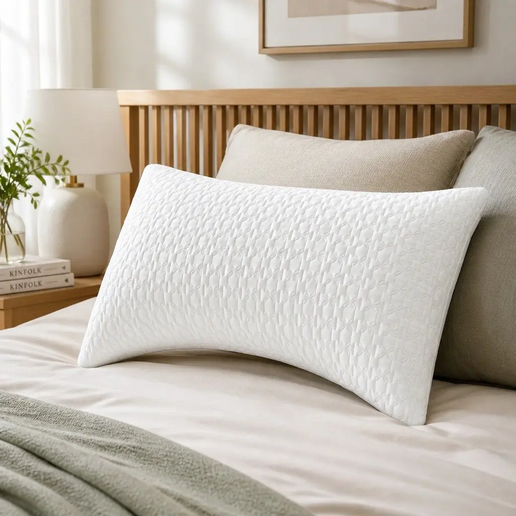 Memory Foam Pillow White Adjustable Loft Cervical Neck Pain Relief Cooling Side Sleeper