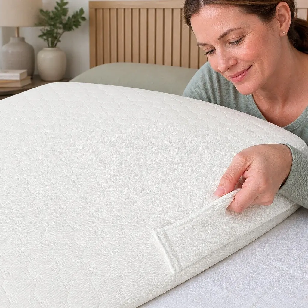 Orthopedic Bed Wedge Pillow White Grey 24 Inch 3-in-1 Adjustable Memory Foam Sleep Support