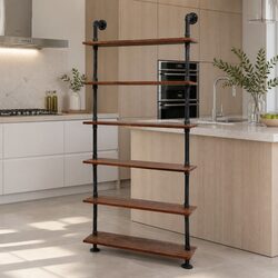 6-Tier Industrial Pipe Shelf: Simple Yet Effective