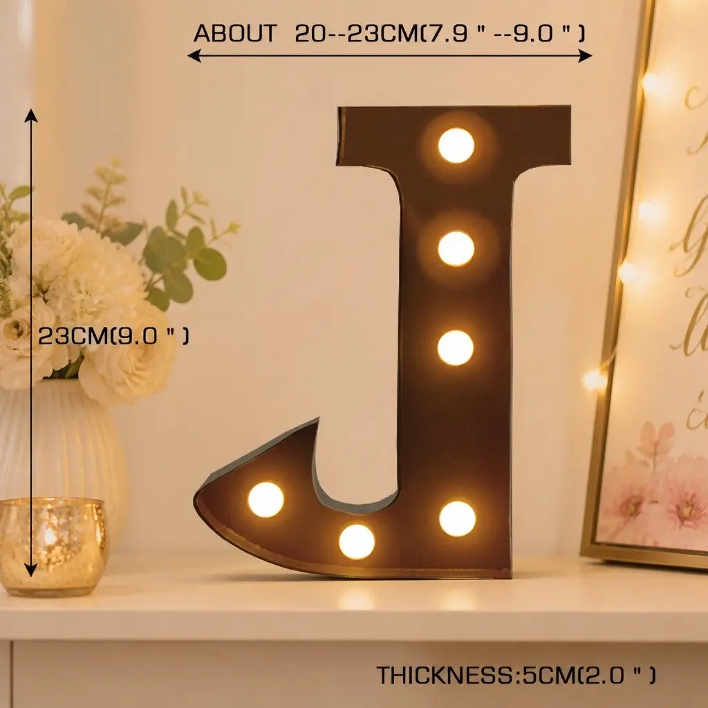 LED Metal Letter Lights Free Standing Warm Glow for Home Decor Weddings Parties
