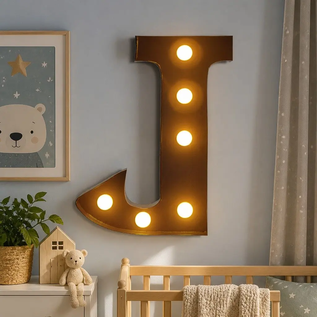 LED Metal Letter Lights Free Standing Warm Glow for Home Decor Weddings Parties