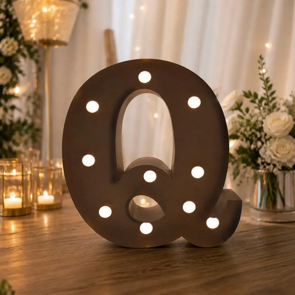 LED Metal Letter Light Warm Glow Freestanding Customizable for Wedding Party Home Decor