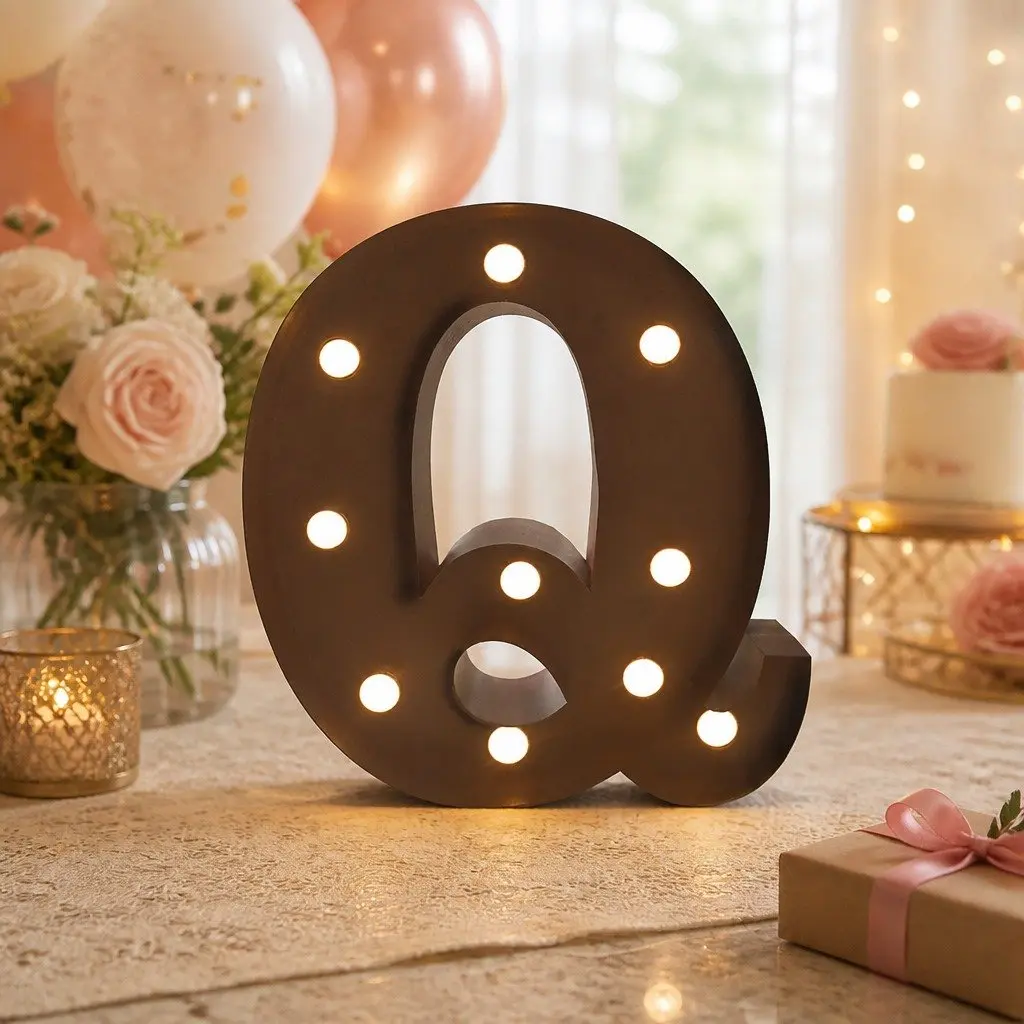 LED Metal Letter Light Warm Glow Freestanding Customizable for Wedding Party Home Decor