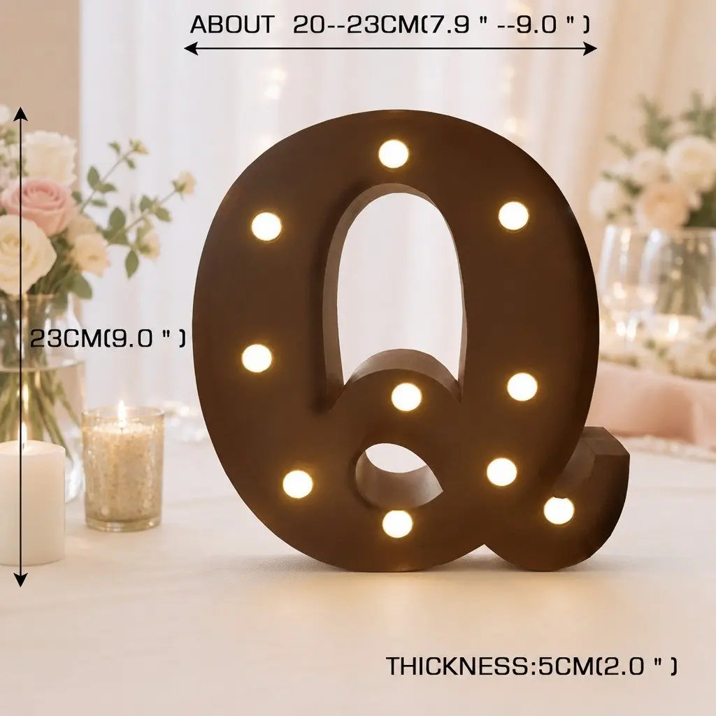 LED Metal Letter Light Warm Glow Freestanding Customizable for Wedding Party Home Decor