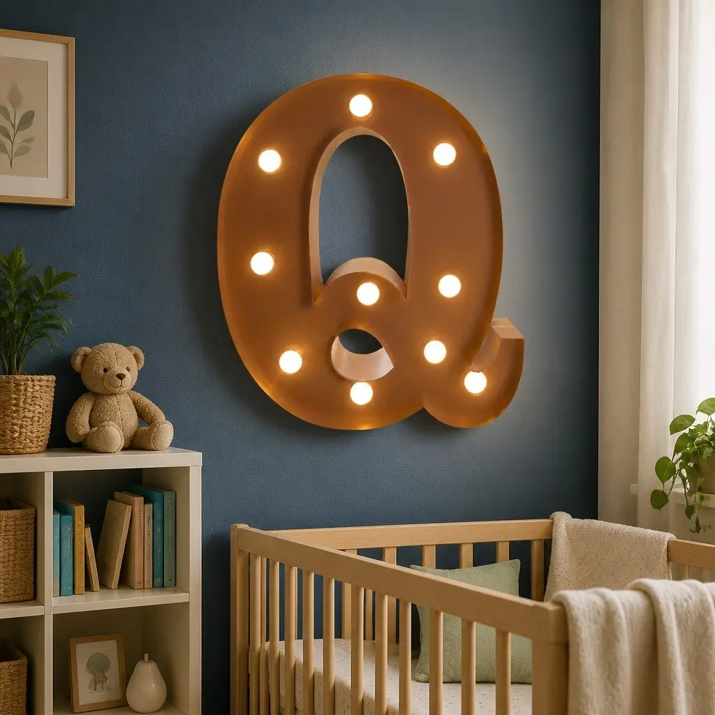 LED Metal Letter Light Warm Glow Freestanding Customizable for Wedding Party Home Decor