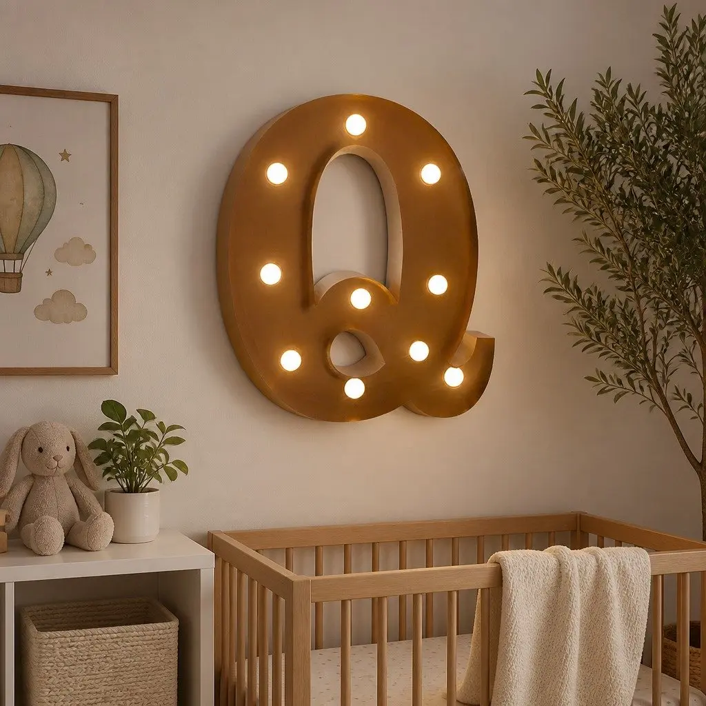 LED Metal Letter Light Warm Glow Freestanding Customizable for Wedding Party Home Decor