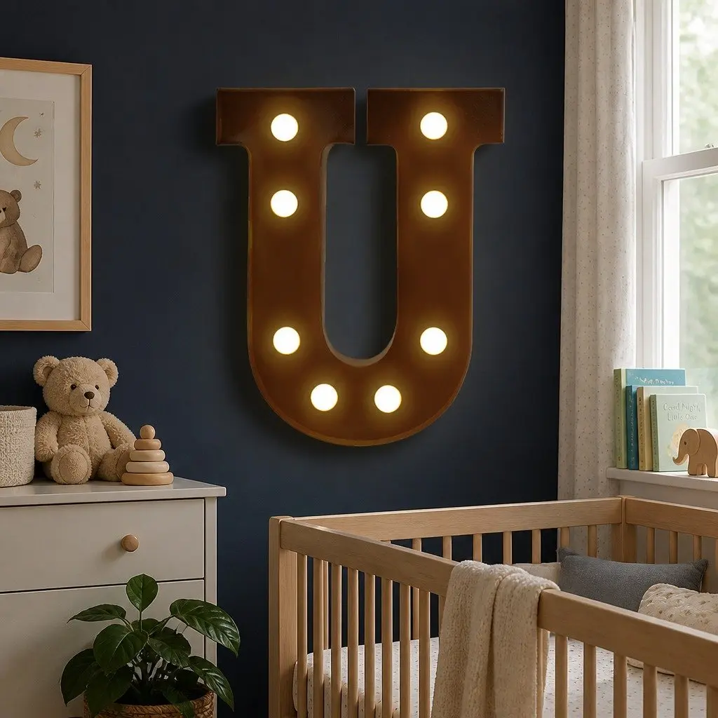 LED Metal Letter Lights Warm Glow Free Standing Alphabet Numbers for Weddings Parties
