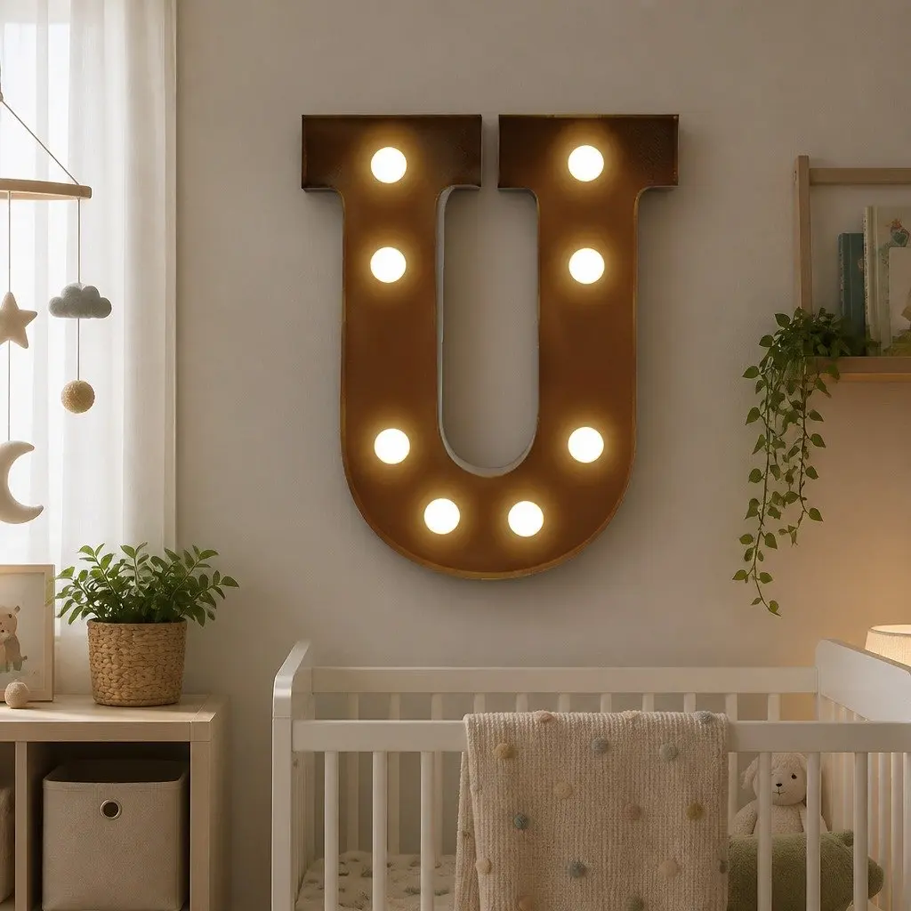 LED Metal Letter Lights Warm Glow Free Standing Alphabet Numbers for Weddings Parties