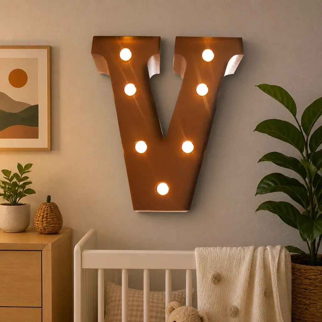 LED Metal Letter Light Free Standing Warm Glow for Home Decor Wedding Party