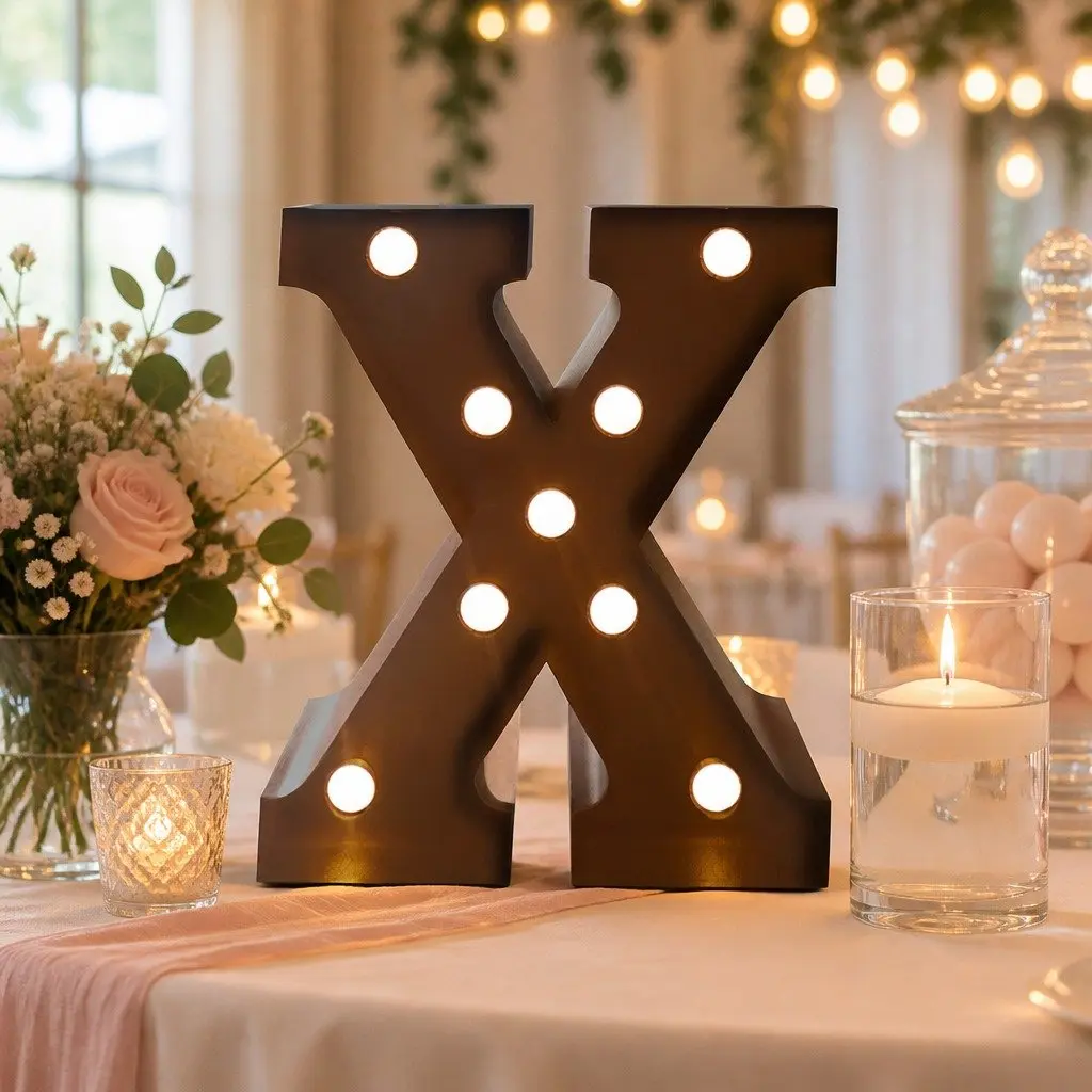 LED Metal Letter Lights Free Standing Marquee Alphabet Home Decor