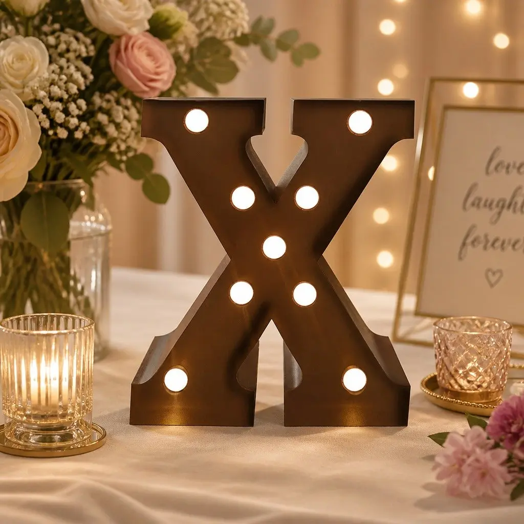 LED Metal Letter Lights Free Standing Marquee Alphabet Home Decor