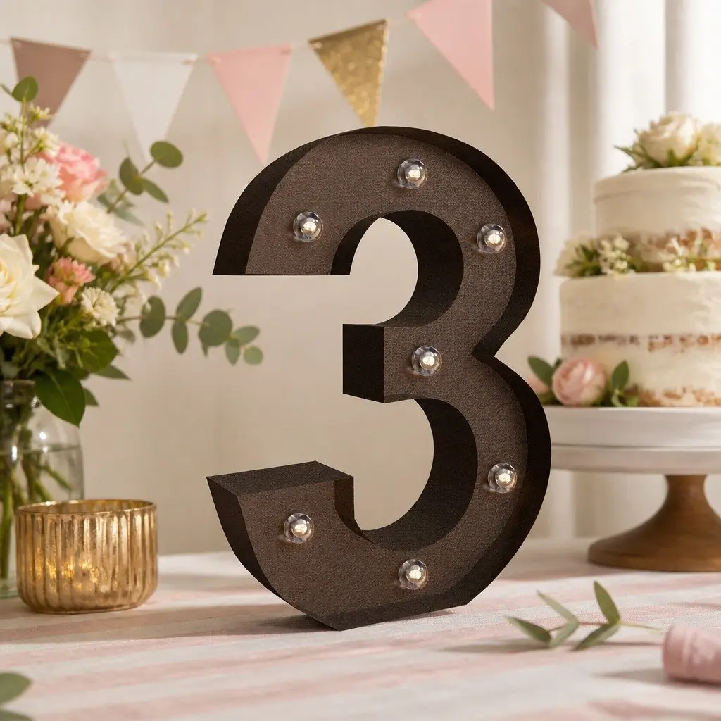 LED Metal Letter Number Light Free Standing Home Decoration