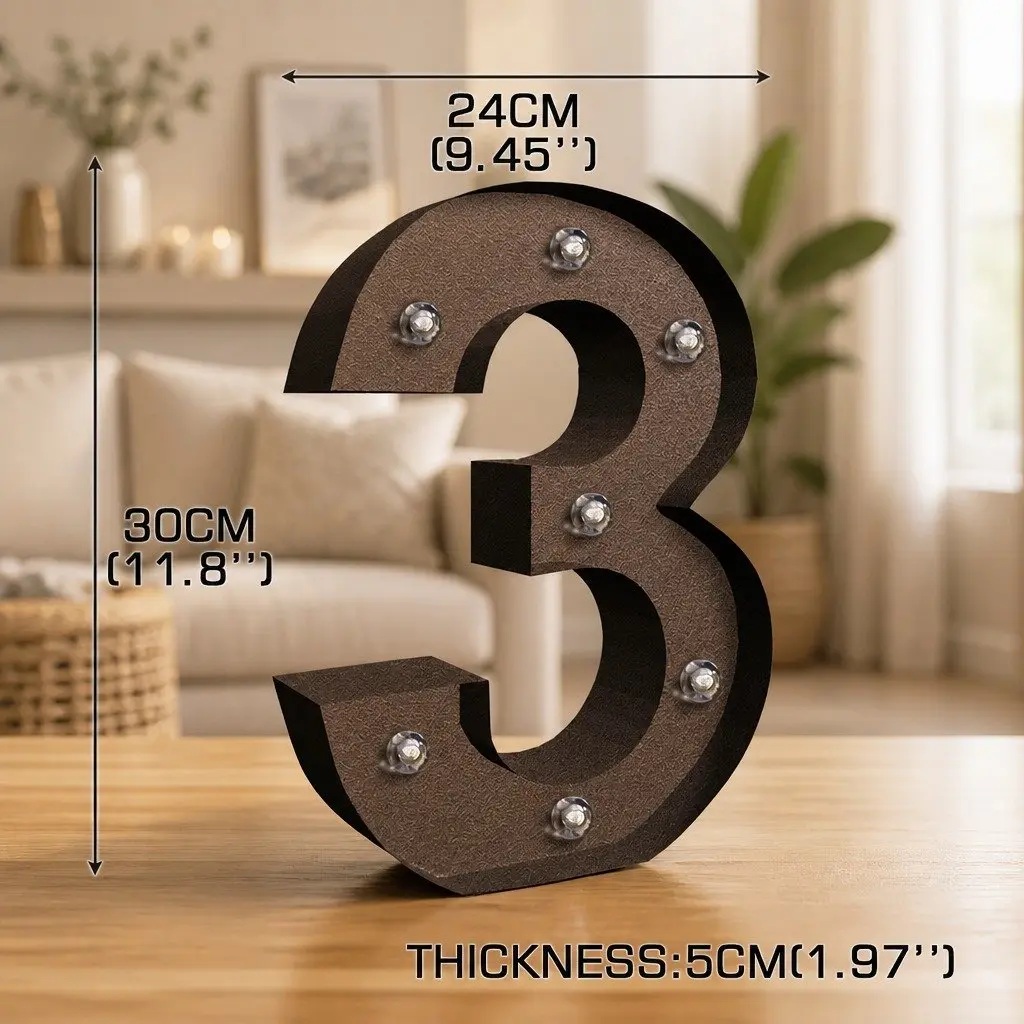 LED Metal Letter Number Light Free Standing Home Decoration