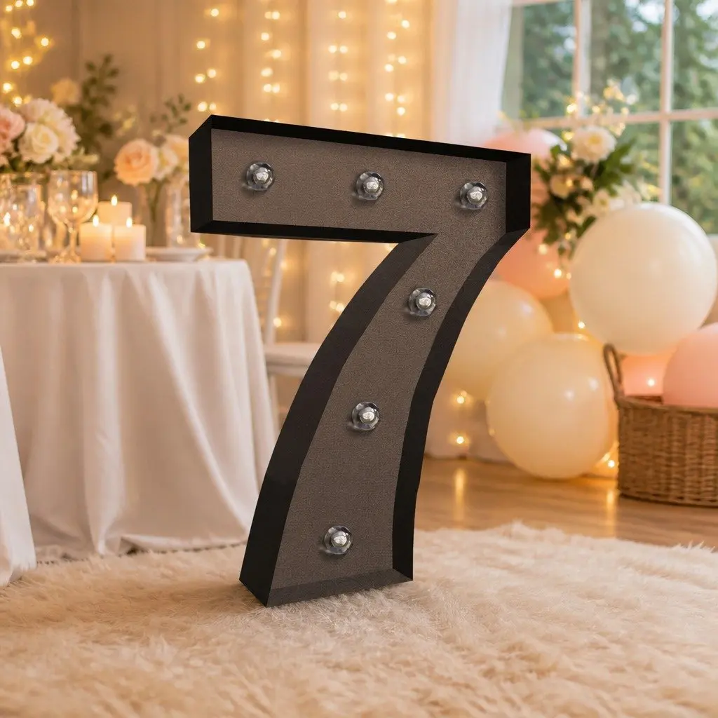 LED Letter Number Lights Metal Free Standing Home Decor