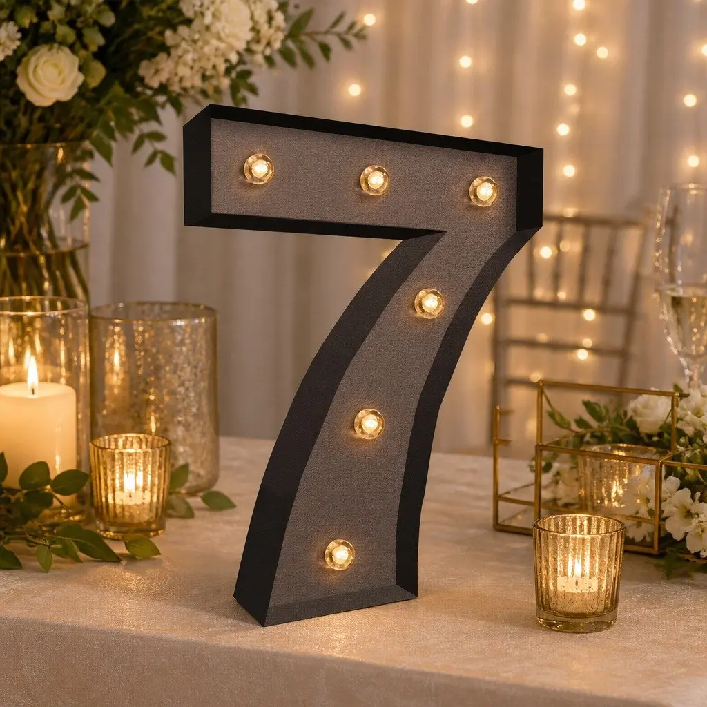 LED Letter Number Lights Metal Free Standing Home Decor