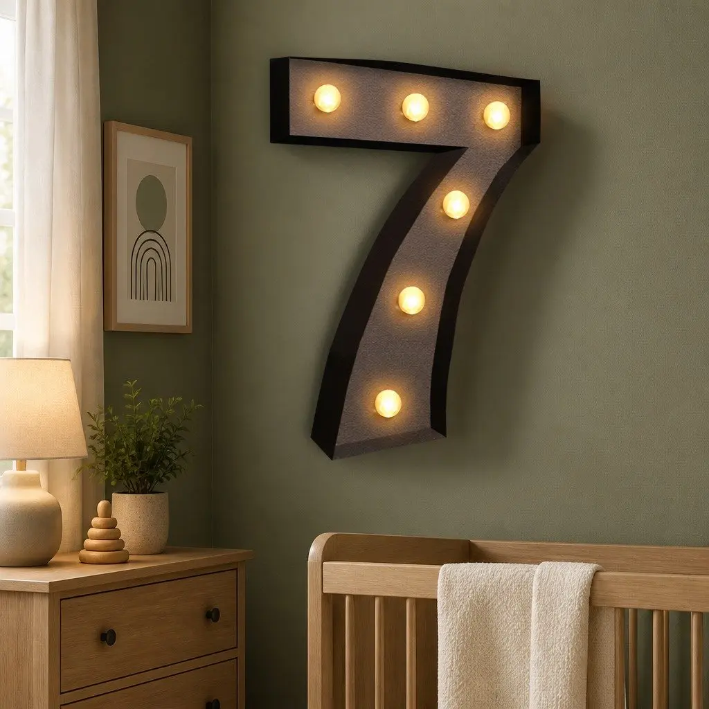 LED Letter Number Lights Metal Free Standing Home Decor