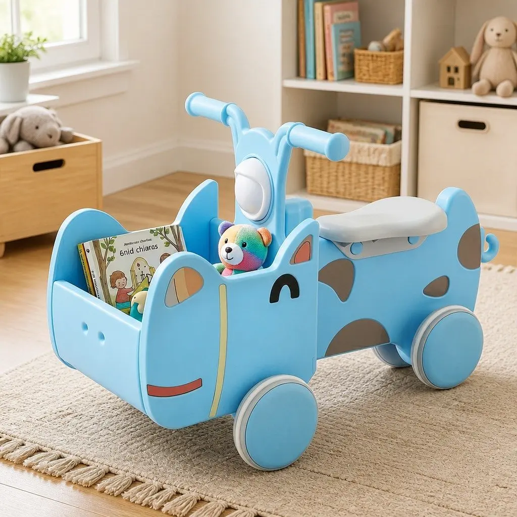 Blue Kids Ride On Push Car for Active Toddlers