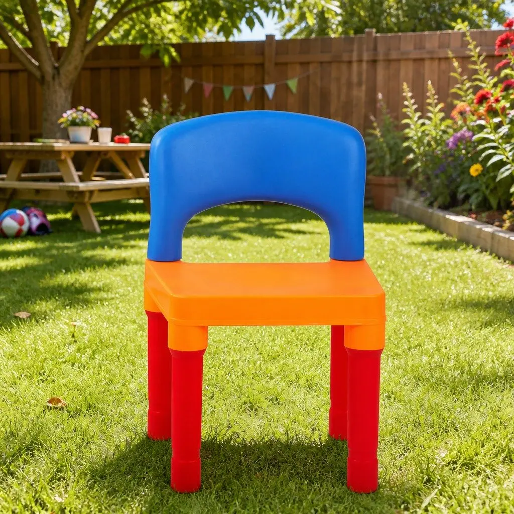 Kids Sand and Water Table Play Set Outdoor Pretend Play Sandbox Beach Toy Chair