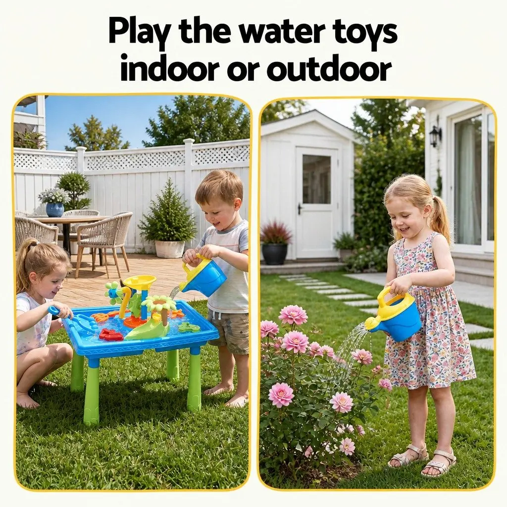 Ride On Digger Toy Multicolour 2 Piece Sand Water Table Play Set for Kids Outdoor