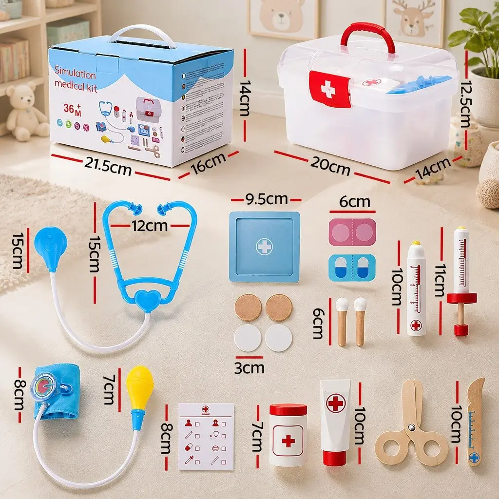 Pretend Play Doctor Set Multicolour 16 Pieces Wearable Stethoscope