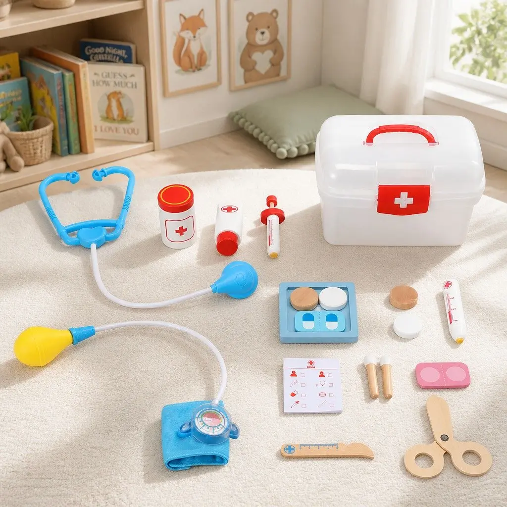Pretend Play Doctor Set Multicolour 16 Pieces Wearable Stethoscope
