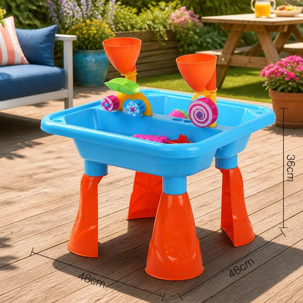 Sand and Water Table Multi-Coloured Outdoor Play Set with Accessories for Toddlers