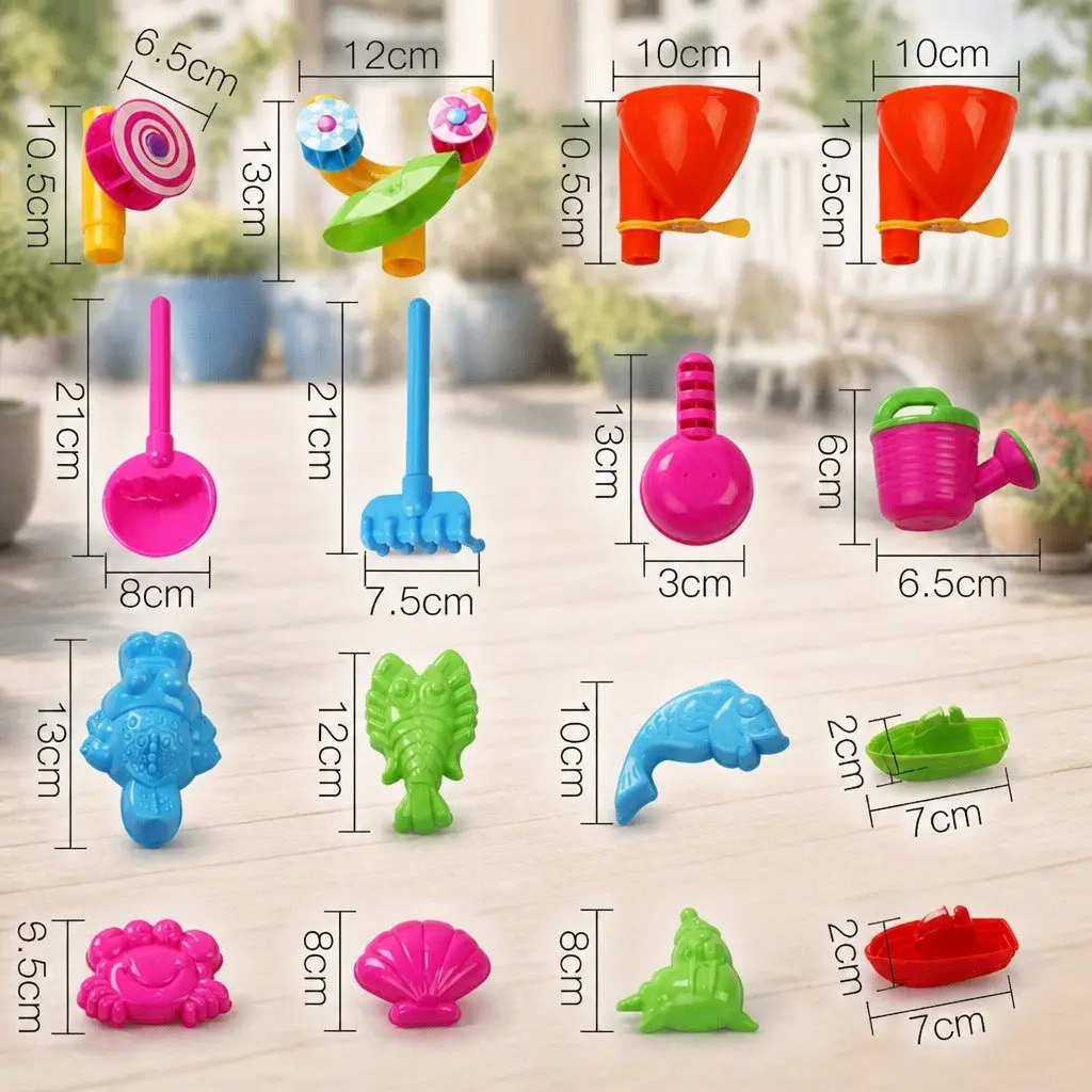 Sand and Water Table Multi-Coloured Outdoor Play Set with Accessories for Toddlers