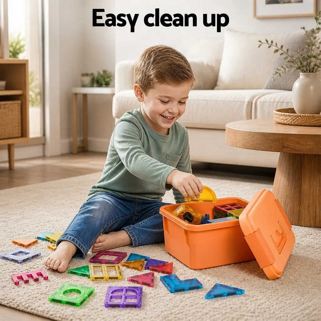 Magnetic Tiles Building Blocks Set Red Yellow Green 120 Piece STEM Educational Toy